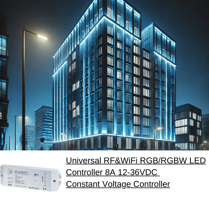 Universal RF&WiFi RGB/RGBW LED Controller 8A 12-36VDC Constant Voltage Controller